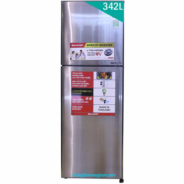 Tủ lạnh Sharp SJ-X346E-SL 342 lít 2 cửa Inverter