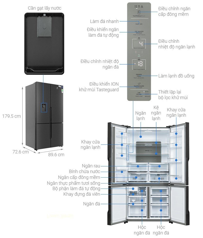 Tủ lạnh Electrolux EQE5660A-B 562 lít Inverter