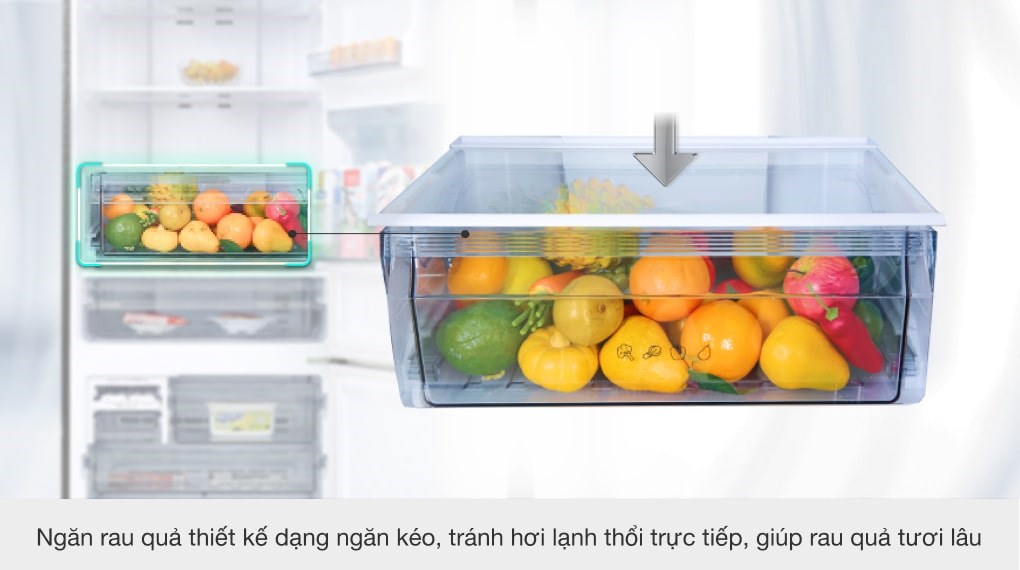 Tủ lạnh Panasonic giá rẻ với ngăn rau quả Fresh Safe giữ cho trái cây luôn tươi ngon 